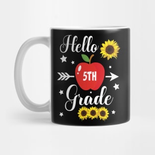 Stars Sunflower Teacher Student Back School Hello 5th Grade Mug